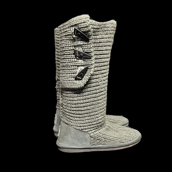 🌻Bearpaw Grey Tall (or Short) Comfortable Knit Outdoor Boots Women's Size 7 - Picture 5 of 14